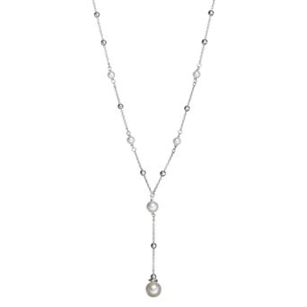 Sterling Silver Dyed Freshwater Cultured Pearl Y Necklace