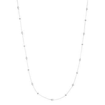 Argento Bella Sterling Silver Freshwater Cultured Pearl Beaded Long Necklace
