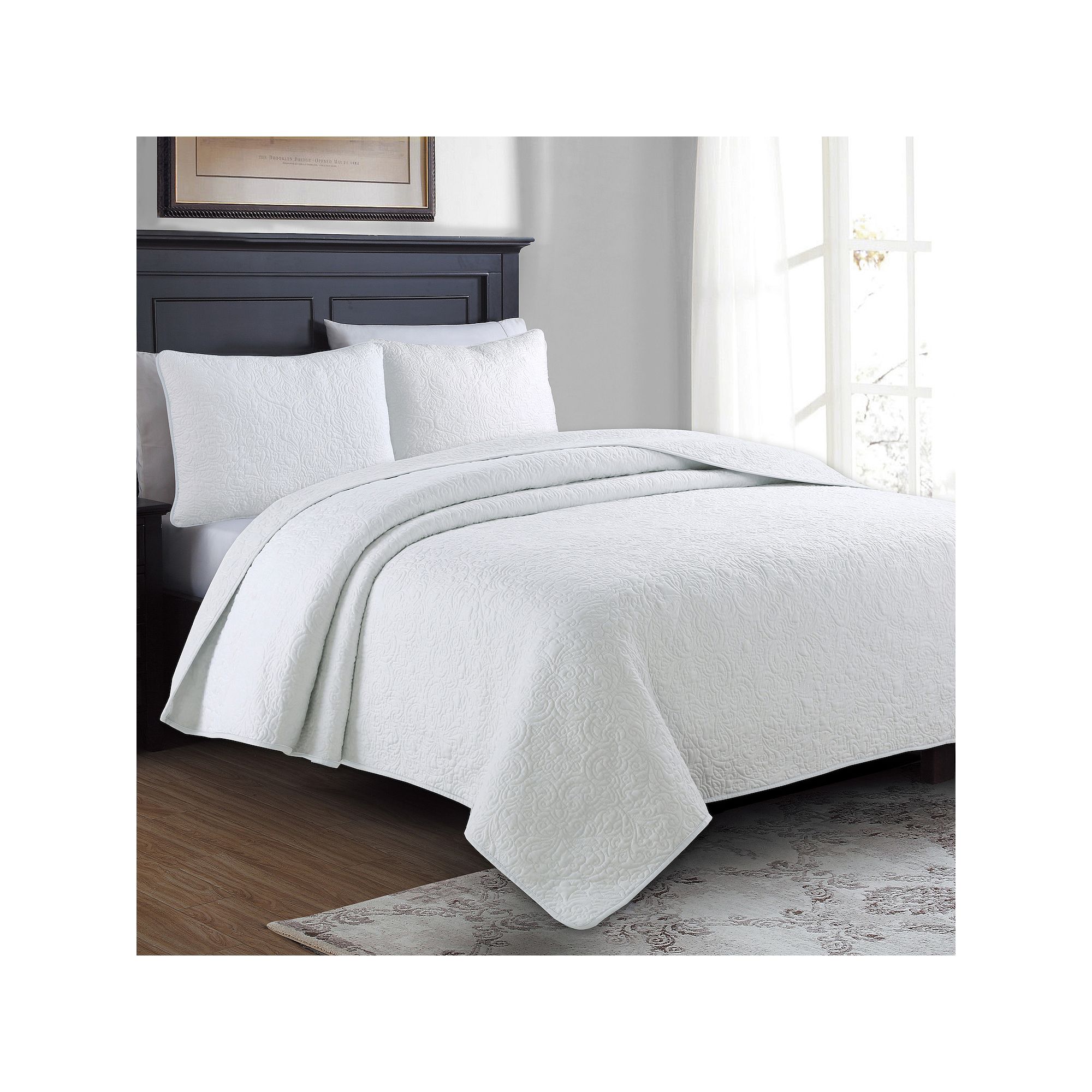 Estate Collection Marseille Quilt Set, White