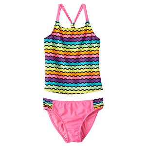 Girls 4-16 SO® Rainbow Waves 2-pc. Racerback Tankini Swimsuit Set