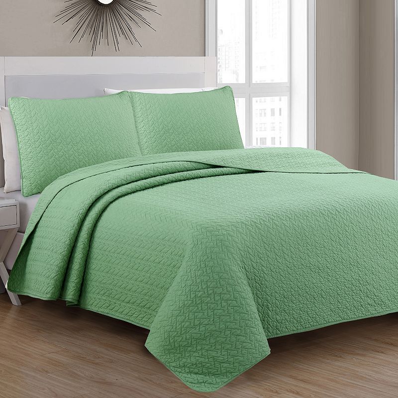 63536119 Estate Collection Tristan Quilt Set, Green, Full/Q sku 63536119