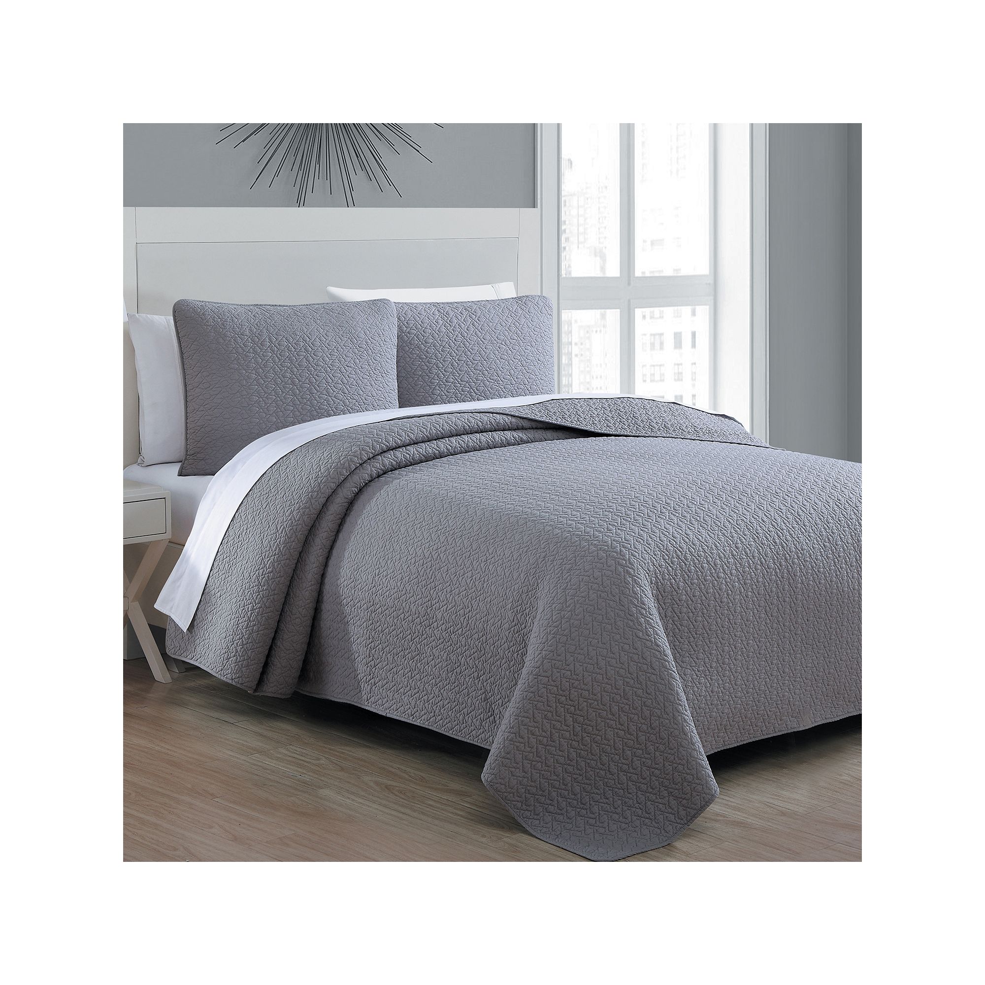 Estate Collection Tristan Quilt Set, Gray
