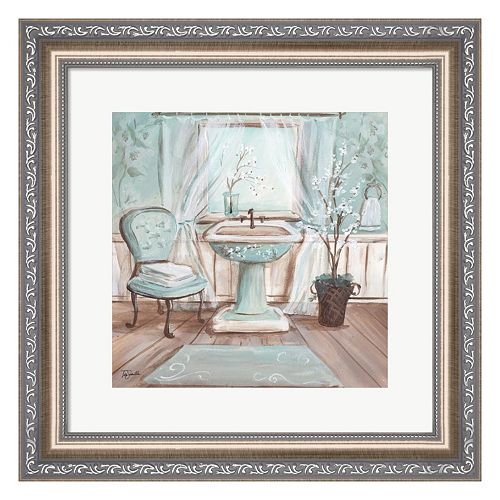 Metaverse Art Aqua Blossom Bath I Framed Wall Art