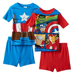 Boys 4-10 Marvel Captain America 4-Piece Pajama Set