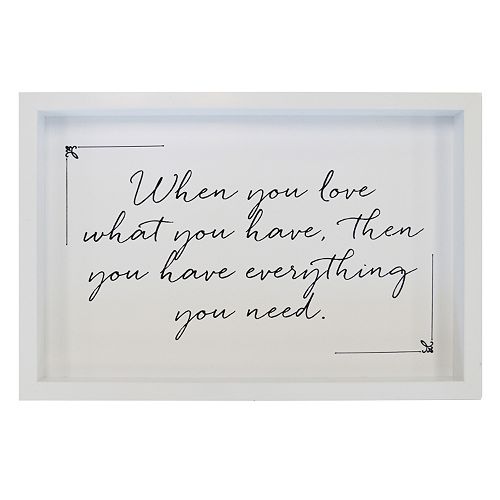 New View “Love What You Have” Framed Wall Art
