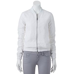 Juniors' SO® Eyelet Bomber Jacket