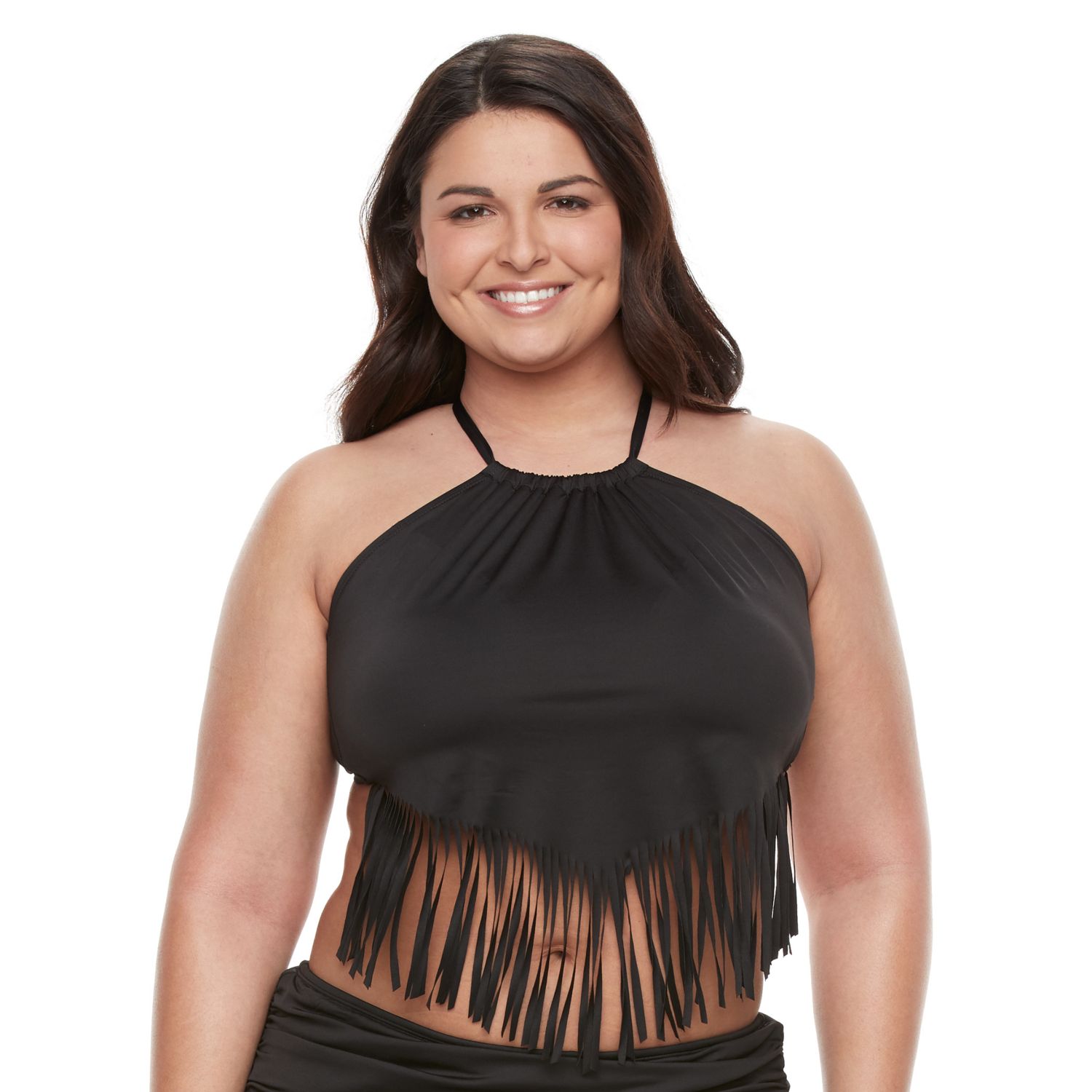 plus size fringe crop top