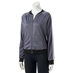 Juniors' SO® Striped Bomber Jacket