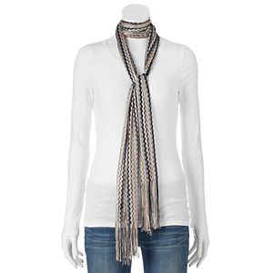 Apt. 9® Zigzag Stripe Knit Skinny Scarf