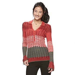 Juniors' Candie's® Open-Work Marled Sweater