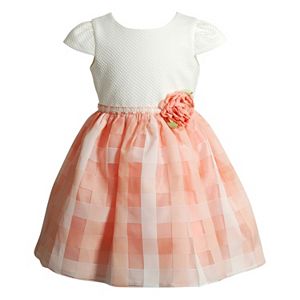 Baby Girl Youngland Rosette Basketweave Dress