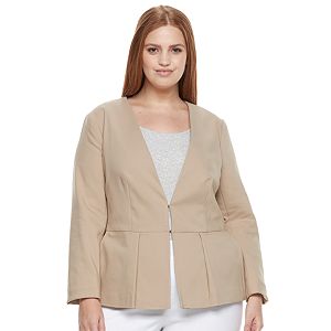 Plus Size Apt. 9® Torie Collarless Peplum Jacket