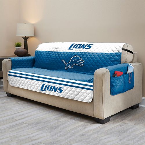 Detroit Lions Quilted Sofa Cover
