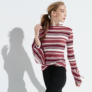 k/lab Striped Lettuce-Trim Top