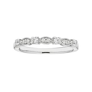 Boston Bay Diamonds 14k White Gold 1/5 Carat T.W. IGL Certified Diamond Wedding Ring