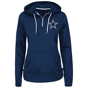 Plus Size Majestic Dallas Cowboys Quarter-Zip Pullover Hoodie