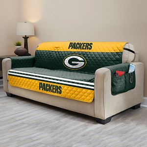 Green Bay Packers Quilted Sofa Cover