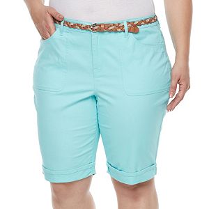 Plus Size Gloria Vanderbilt Rachel Twill Bermuda Shorts