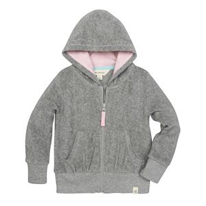 Baby Girl Burt's Bees Baby Organic Knit Terry Gathered Pocket Hoodie