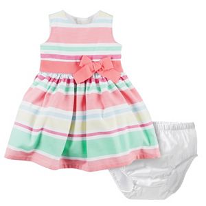 Baby Girl Carter's Striped Dress & Bloomers Set