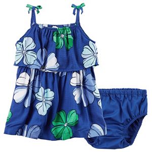 Baby Girl Carter's Floral Ruffle Dress & Bloomers Set