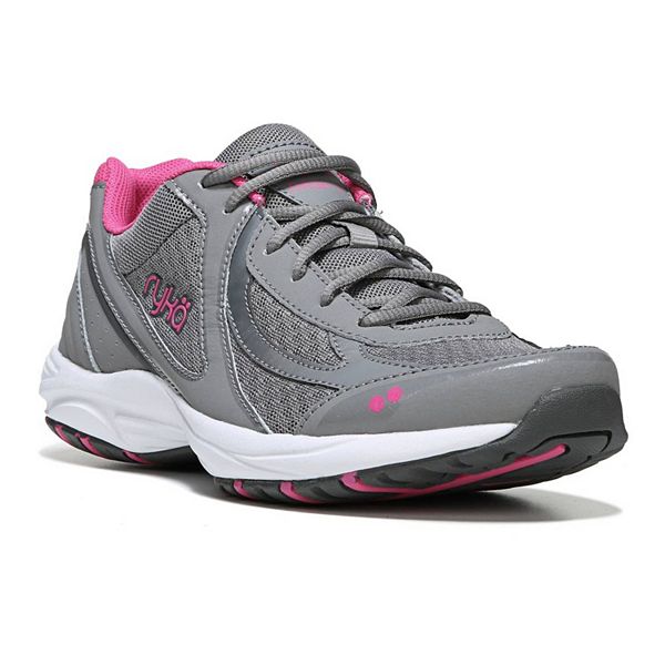 Ryka Womens Dash 3 Walking Shoe Grey/Pink Leather 11 M