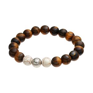 Wish Upon A Rock Men's Tiger's-Eye Beaded Stretch Bracelet