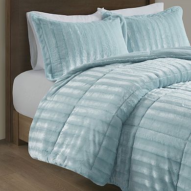 Madison Park Duke Faux Fur Comforter Set with Shams