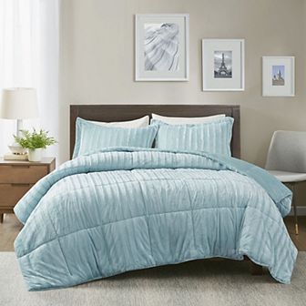 Madison Park Duke Faux Fur Comforter Set with Shams