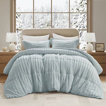 Madison Park Duke Faux Fur Comforter Set with Shams