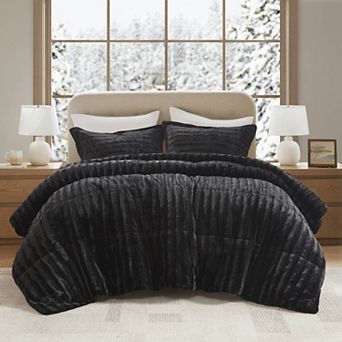 Madison Park Duke Faux Fur Comforter Set with Shams