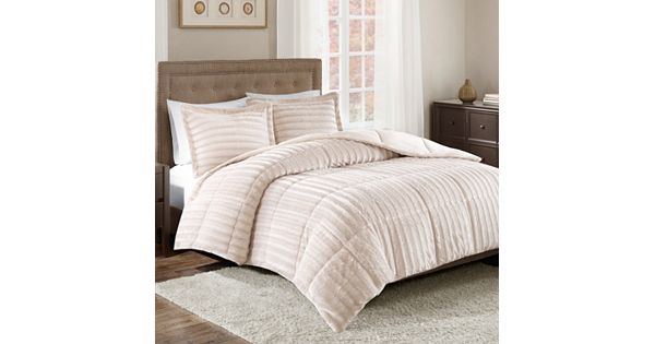 Madison Park Duke Faux Fur Comforter Set