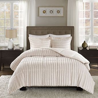 Madison Park Duke Faux Fur Comforter Set with Shams