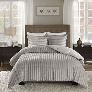 Madison Park Margot Long Faux Fur Comforter Set