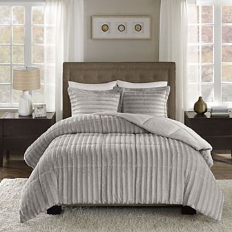Madison Park Duke Faux Fur Comforter Set with Shams