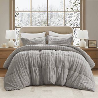 Madison Park Duke Faux Fur Comforter Set with Shams