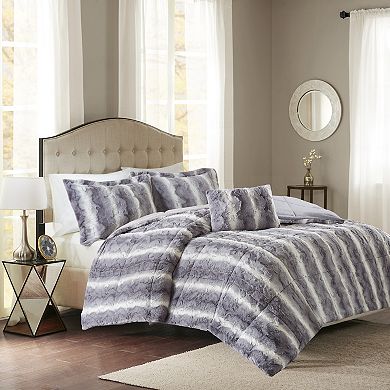 Madison Park Marselle Faux Fur Comforter Set