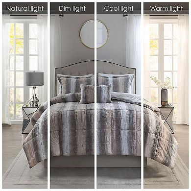 Madison Park Marselle Faux Fur Comforter Set