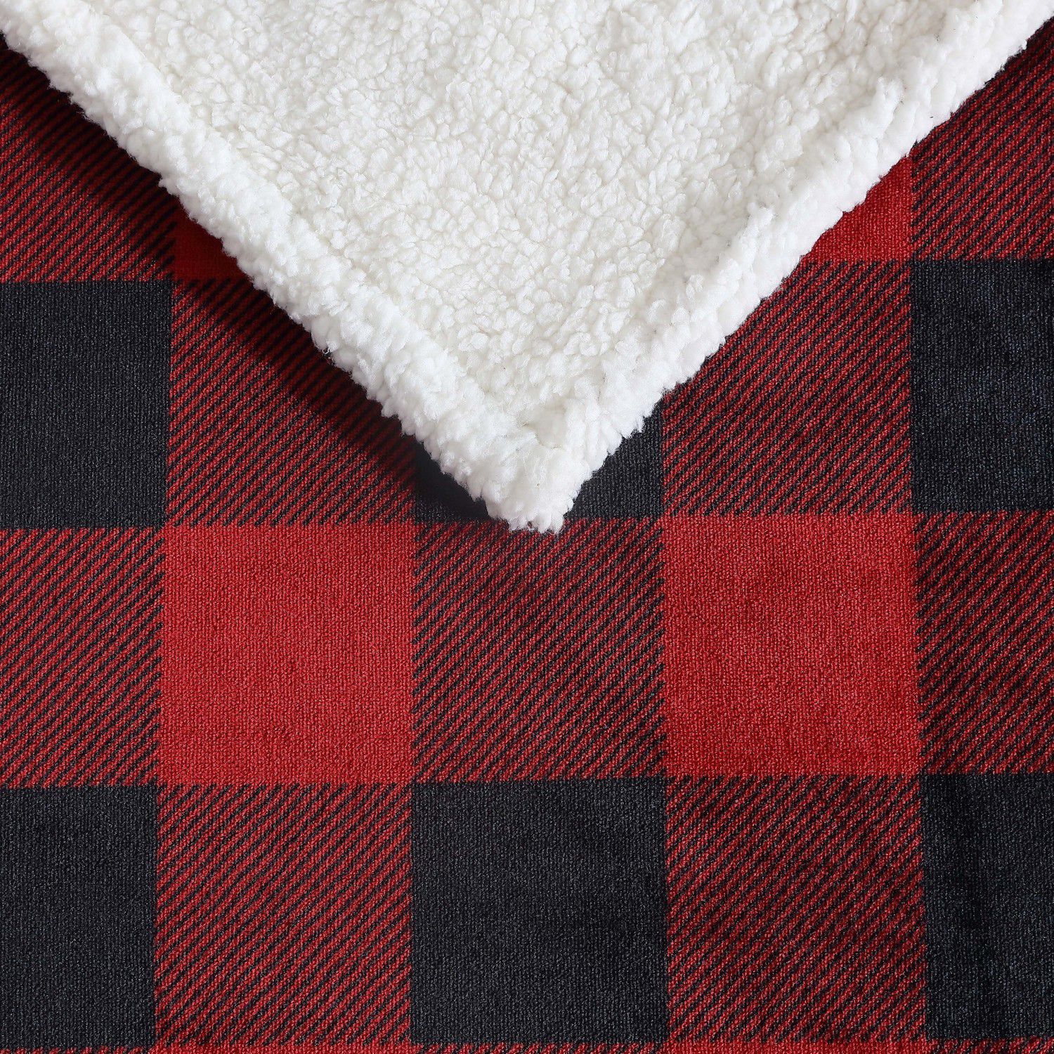 Eddie Bauer Cabin Plaid Sherpa Throw