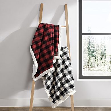 Eddie Bauer Cabin Plaid Sherpa Throw