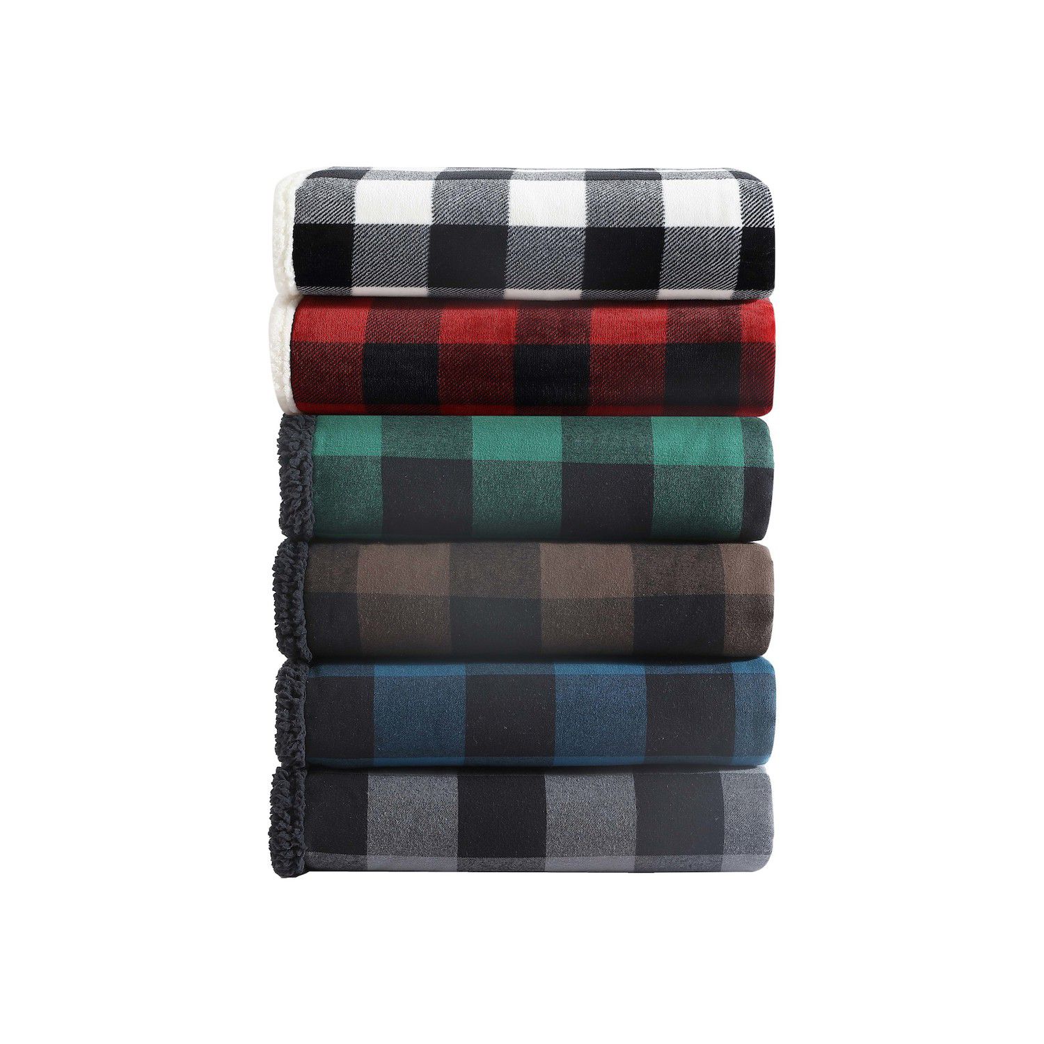 Eddie Bauer Cabin Plaid Sherpa Throw