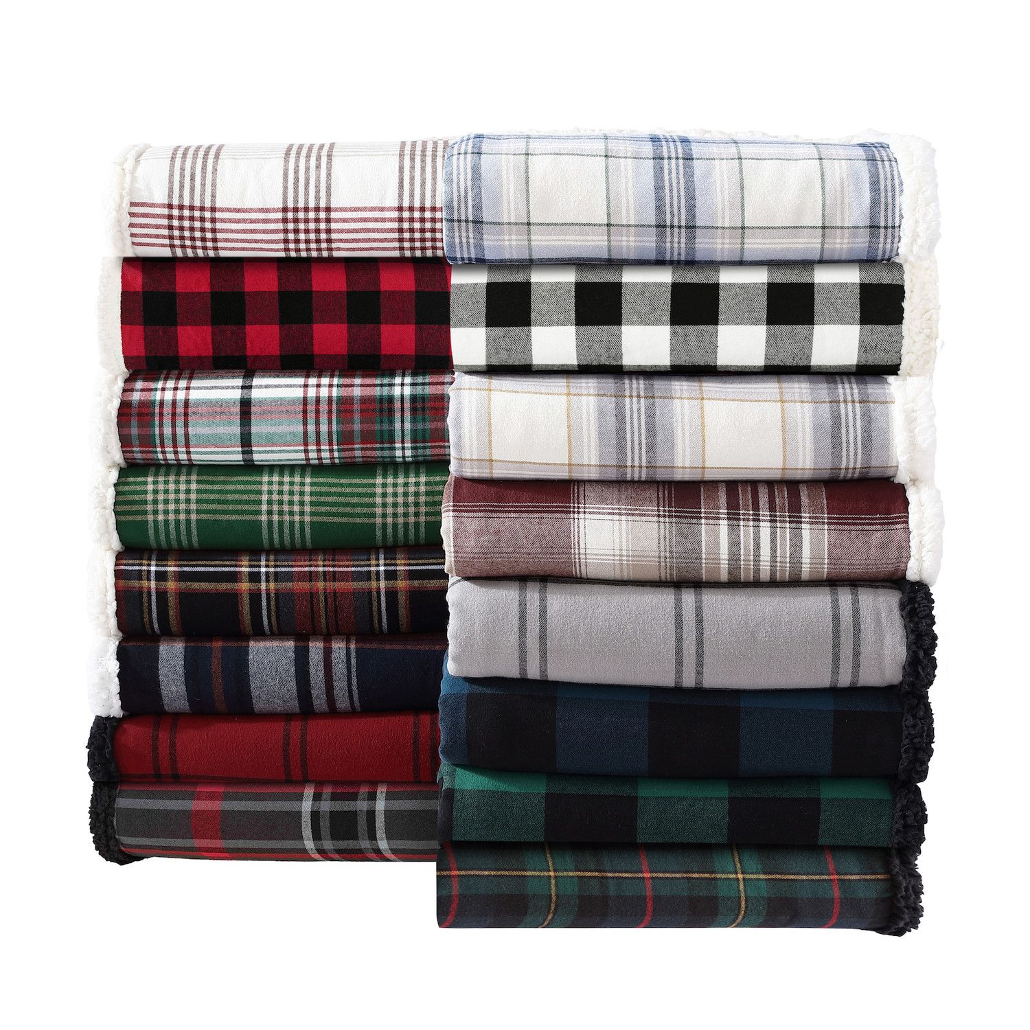 Eddie Bauer Cabin Plaid Sherpa Throw