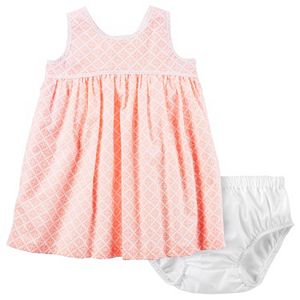 Baby Girl Carter's Empire Waist Print Dress & Bloomers Set