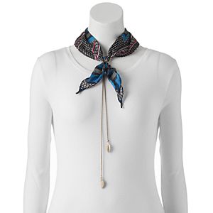 Mudd® Geometric Polka-Dot Bandana Necklace Scarf