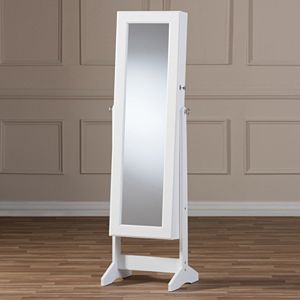Baxton Studio Alena Floor Mirror & Jewelry Armoire