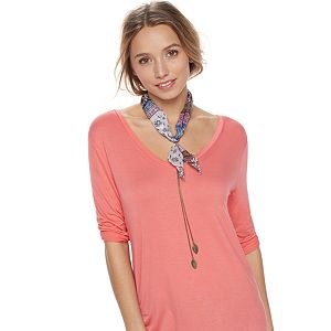 Mudd® Floral Tile Bandana Necklace Scarf