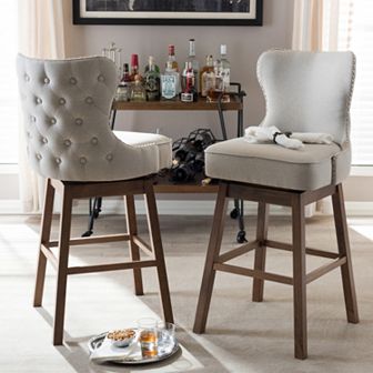 Baxton Studio Gradisca Swivel Bar Stool 2 pc Set