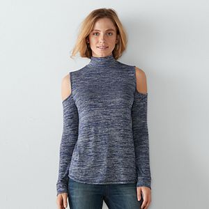 Women's SONOMA Goods for Life™ Cold-Shoulder Marled Tee
