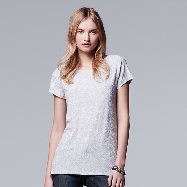 Women's Simply Vera Vera Wang Abstract Jacquard Tee