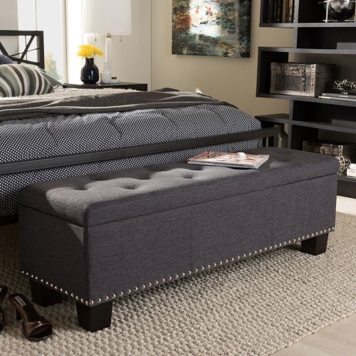 Baxton Studio Hannah Contemporary Storage Ottoman Bench